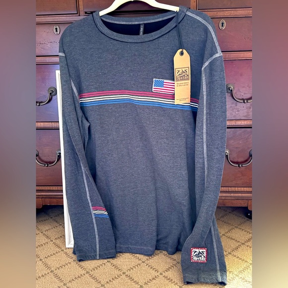 Alp-N-Rock Heathered Navy Team USA crew neck Thermal top XL NWT - Picture 1 of 9